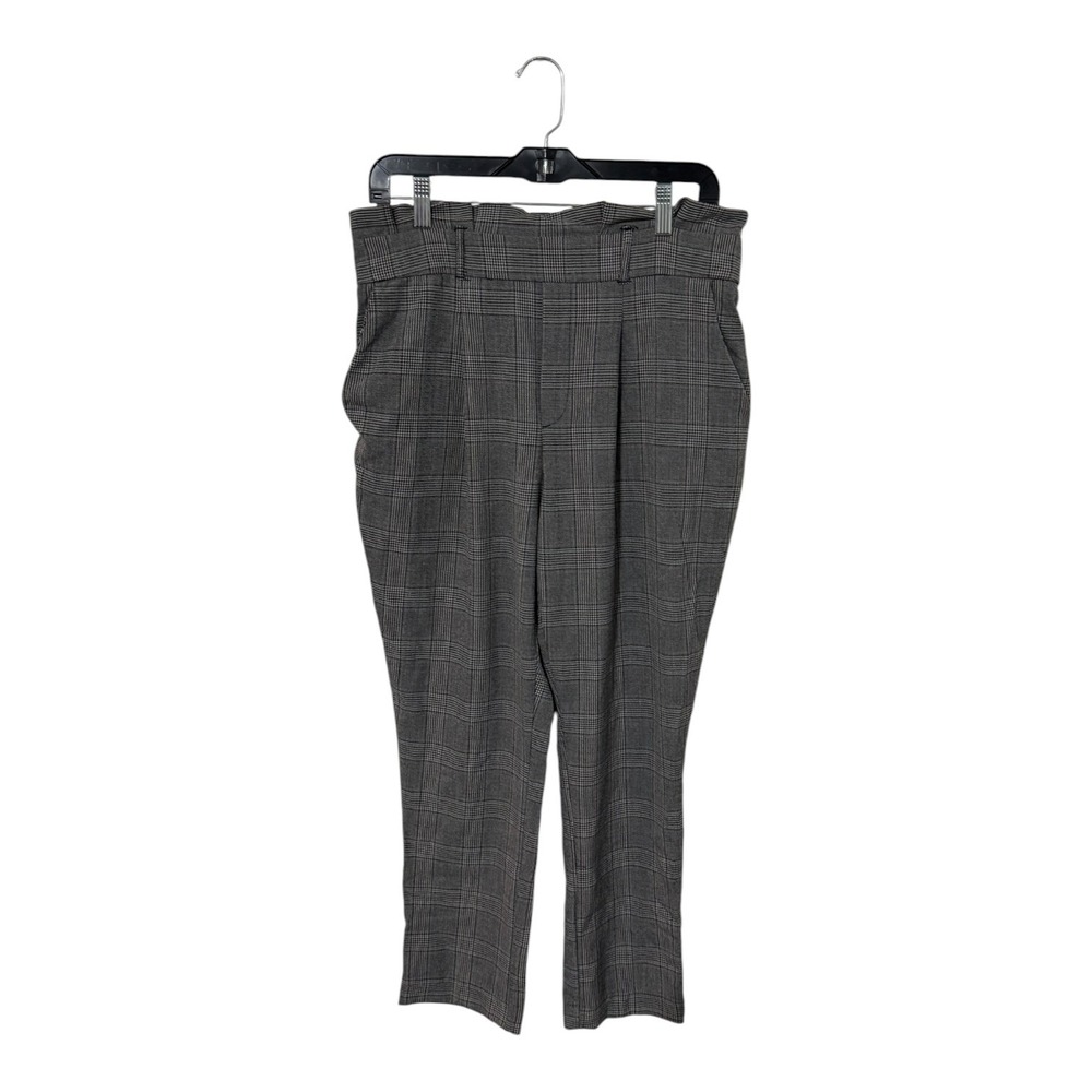 C by One Grey Plaid Paperbag Waist Tapered Trousers Dress Pants CHU24956A  M